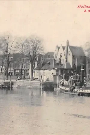 Gouda Hollandsche IJssel Veerstal Tolhuis Stoomschepen Reederij De IJssel Binnenvaart schepen HC57434 Zamów teraz