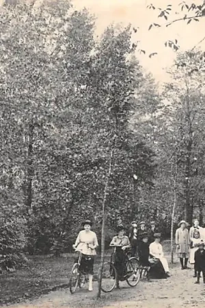 Gouda Nieuwe Park = Houtmansplantsoen met volk 1920 Gompers HC57366 Premium