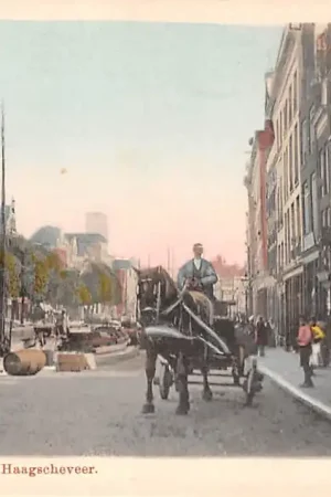 Rotterdam Haagscheveer 1900 Klederdracht Paard en wagen HC57299 Tylko dziś