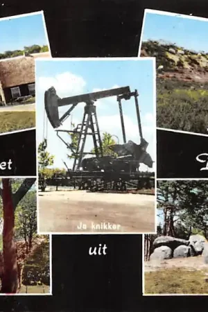 Drenthe Een groet uit 1962 Saksische boerderijen Ja knikker Schaapskudde Holtinge Molen Hunebed HC57035 Ostatnia szansa