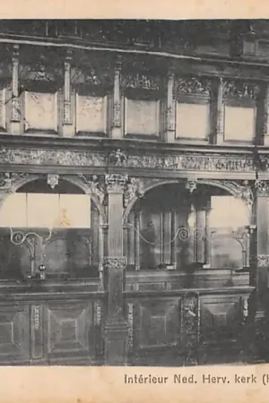 Schoonhoven Interieur Ned. Hervormde Kerk (Heerengestoelte 1650) 1920 HC57031 Nowość