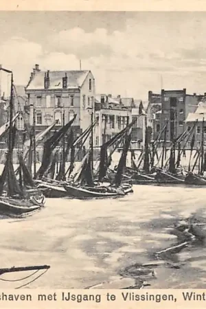 Wyprzedaż Vlissingen Visschers haven met IJs gang Winter 1928\\/1929 Vissers schepen HC56949