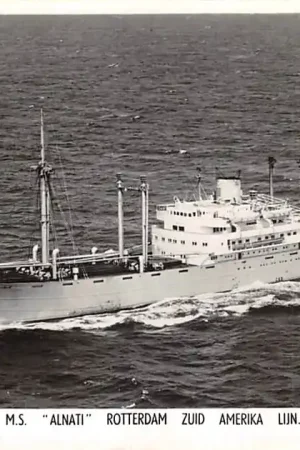 Schepen Scheepvaart M.S. Alnati Rotterdam Zuid Amerika Lijn Luchtfoto HC56877 Zwrot pieniędzy