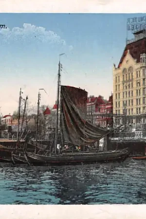 Rotterdam Bolwerk Binnenvaart schepen Witte Huis HC56909 Darmowa dostawa