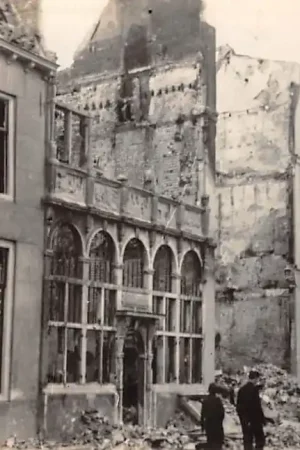 Ekspresowa dostawa Middelburg Dwarskade met Steenrots 17 Mei 1940 na bombardement WO2 HC56875