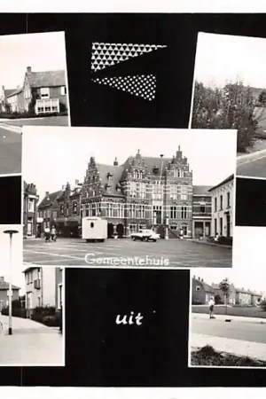 Venray Groeten uit 1959 Julianasingel Pr. Bernhardstraat Gemeentehuis Kolkweg en Oranjeplein Limburg HC56582 Rabat