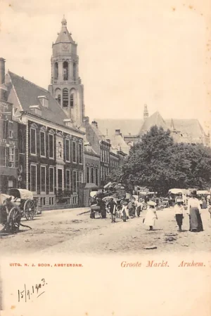 Arnhem Groote Markt Marktdag met kramen en volk 1903 HC56494 Oferta limitowana