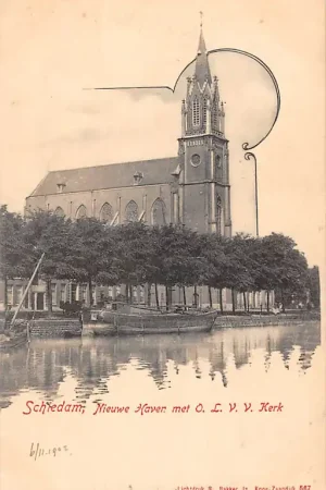 Rabat Schiedam Nieuw Haven met R.K. O.L.V.V. Kerk 1902 HC56492