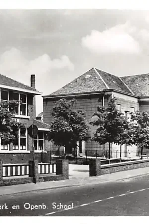 Waddinxveen Hervormde Kerk en Openbare School 1957 HC56481 Tani
