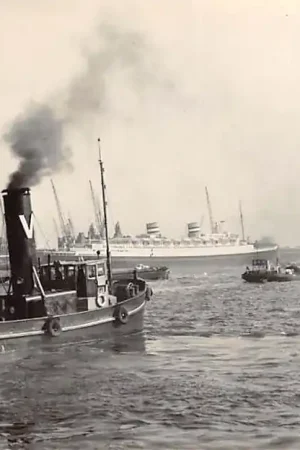 Autentyczny Rotterdam Maasgezicht Sleepboot Binnenvaart en zee schepen HC56318