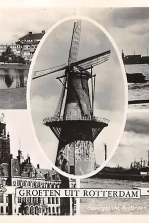 Rotterdam Groeten uit met Statensingel Stadhuis Molen Heijplaat Havengezicht HC56288 Zwrot pieniędzy