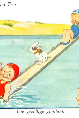 Egmond aan Zee Groeten uit 1962 Humor Cartoon Kind HC56198 Premium