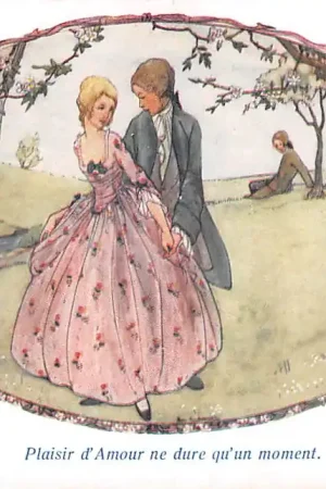 Ostatnia szansa Fantasie Bergerettes Illustrator Rie Cramer Plaisir d'Amour ne dure qu'un moment Vintage HC55944
