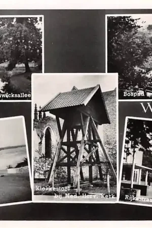 Wageningen Groeten uit 1952 Lexesveer Palntsoen Lawacksallee Bospad met Rijn Rijksstraatweg Klokkestoel HC55906 Tani