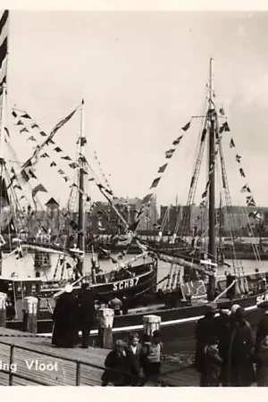 Oryginalny Scheveningen Haring Vloot Vlaggetjesdag SCH250 SCH97 Vissers schepen 's-Gravenhage HC55775