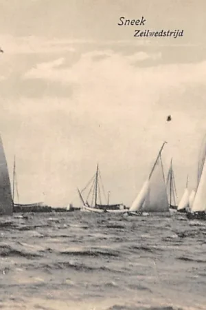 Sneek Zeil wedstrijd L2 Zeilen Schepen 1916 HC55519 Oryginalny