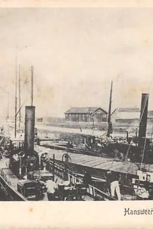 Rabat Hansweert Groote Sluis binnenvaart met schepen 1903 Zuid-Beveland Scheepvaart Zeeland HC55339