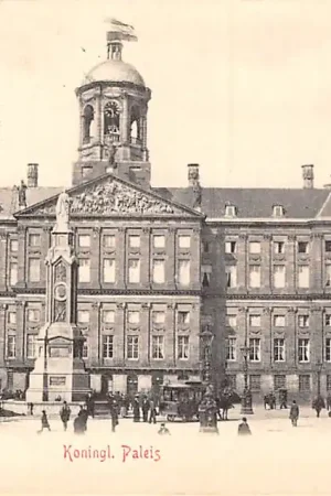 Amsterdam Koningl. Paleis Dam Monument Paarden trams 1900 HC55328 Nowość