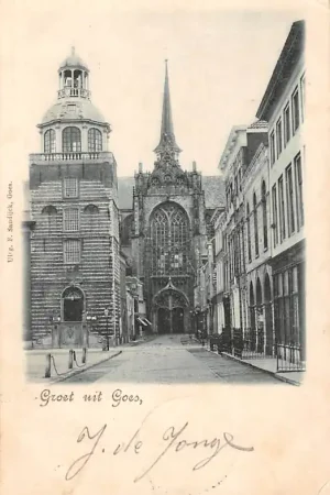 Goes Groet uit 1900 Stadhuis en Kerk Zuid-Beveland Zeeland HC55320 Kup teraz