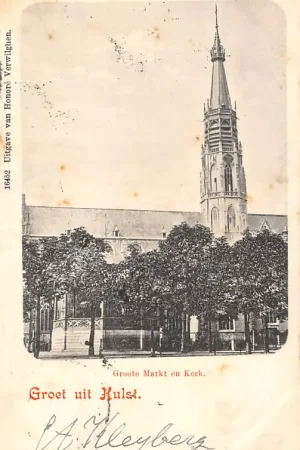 Ekspresowa dostawa Hulst Groet uit 1900 Groote Markt en Kerk Zeeuws-Vlaanderen HC55315