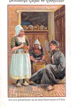 Amsterdam Reclame Bensdorp \\u2019s Cacao en Chocolade Kaarten van het eiland Marken No. 8 Vintage Klederdracht HC55309 Kup teraz
