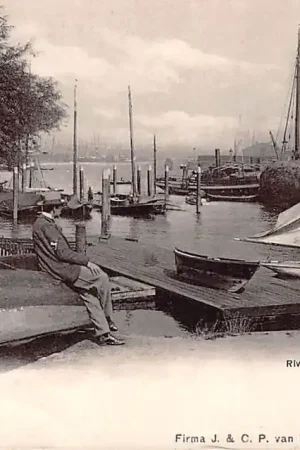 Zamów teraz Rotterdam Katendrecht Riviergezicht met schepen 1900 HC55300