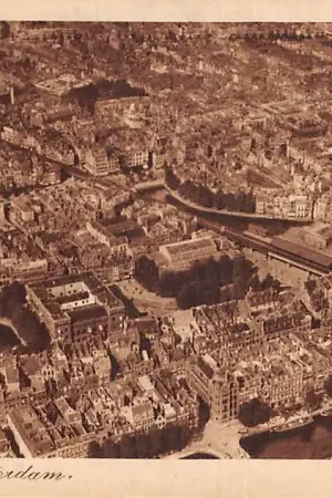 Rotterdam Panorama Station Beurs Beursplein Postkantoor Groote Kerk Luchtfoto KLM 1922 HC55408 Tani