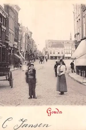 Oryginalny Gouda Weijdstraat Wijdstraat 1901 richting Markt HC55281