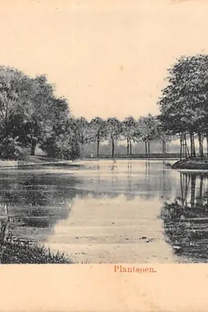 Autentyczny Leiden Groeten uit 1900 Plantsoen HC55164