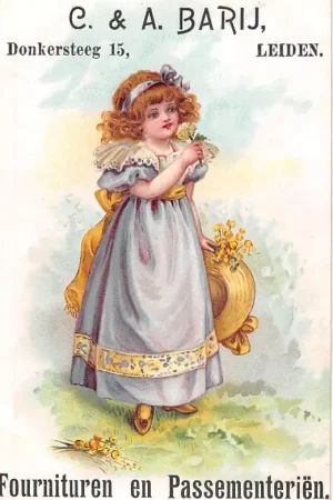 Leiden C. & A. Barij Donkersteeg 15 Reclame Fournituren en Passementerieen Prachtige kaart! HC55161 Tylko dziś