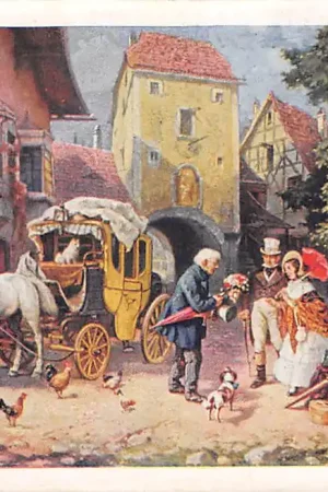 Oryginalny Fantasie Aanzoek Paard en wagen Reclame J. Bijloos Hoofd Eau de Cologne en Simone Antiseptisch Haarwater J. Bijloos Den Haag 's-Gravenhage HC54969