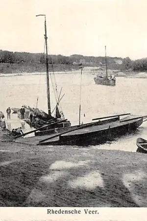 Popularny Rheden Rhedensche Veer Pont over de IJssel Rheden De Steeg Binnenvaart schepen ScheepvaartHC54998