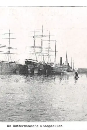Wysoka jakość Rotterdam De Rotterdamsche Droogdokken met driemasters Fop Smit & Co's Dienst met Salon-raderbooten Scheepvaart Schepen HC54928
