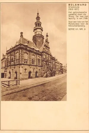 Bolsward Stadhuis en Waag RVMD Serie VII. Nr. 3 Briefkaart Postzegels Dagstempel 13 X 12 1930 HC54872 Wysoka jakość