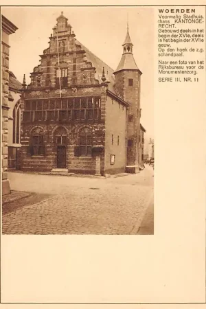Woerden Voormalig Stadhuis thans Kantongerecht RVDM AVVV Serie III. Nr.11. Briefkaart Postzegels Dagstempel 13 X 12 1930 HC54866 Oferta limitowana