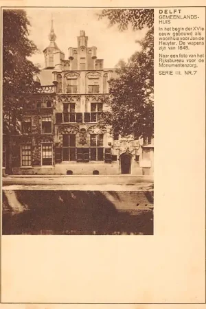 Delft Gemeenlandshuis RVDM Serie III. Nr. 7. Briefkaart Postzegels Dagstempel 13 X 12 1930HC54865 Zamów teraz