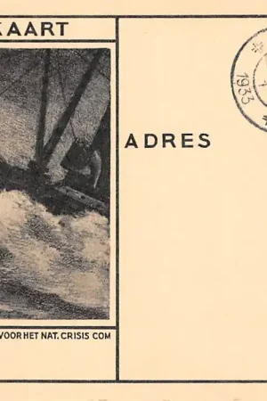 Tylko dziś Filatelie Briefkaart met een toeslag van 3 cent voor het Nationale Crisis Comite Dag stempel Oudewater 1933 Filatelie Postzegels HC54855
