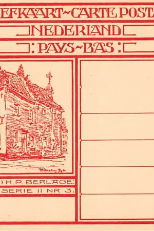 Doesburg H.P. Berlage Stadsgezicht Serie II Nr. 3 Afbeelding op briefkaart met 10 cents opdruk op 12,5 cent Filatelie Postzegels HC54845 Bezpieczna płatność