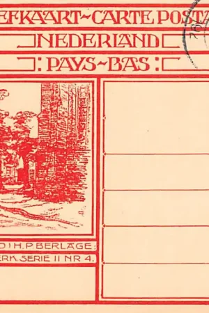 Hattem H.P. Berlage Achter de Ned. Herv. Kerk Serie II Nr. 4 Afbeelding op briefkaart met 10 cents opdruk op 12,5 cent Postzegels Filatelie HC54844 Szybka dostawa