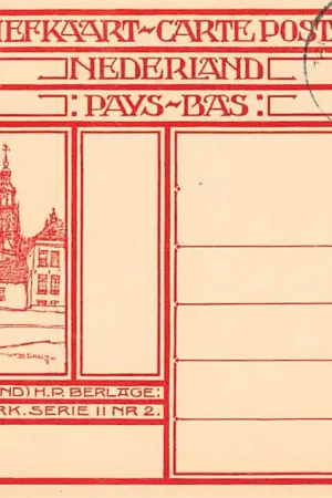 Darmowa dostawa Zutphen H.P. Berlage St. Walburg's kerk Serie II Nr. 2 Afbeelding op briefkaart met 10 cents opdruk op 12,5 cent HC54843