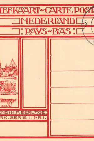 Tylko dziś Zutphen H.P. Berlage St. Walburg's kerk Serie II Nr. 1 Afbeelding op briefkaart met 10 cents opdruk op 12,5 cent Filatelie Postzegels HC54842