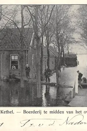 Najlepsza cena Rotterdam Schiedam Kethel Overstrooming aan de Kethel Boerderij te midden van het overstrromde weiland HC54741