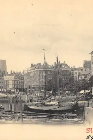 Darmowa dostawa Rotterdam Kolkkade met binnenvaart schepen 1901 HC54714