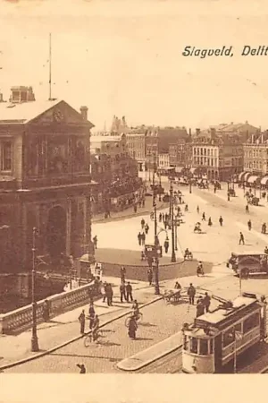 Rotterdam Slagveld Delftsche Poort en Coolsingel 1923 RET Tram 1 en 12 HC54686 Szybka dostawa