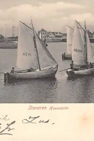 Stavoren Vissers schepen Sta.48 en 28 en HLS 4 Zuiderzee 1903 HC54599 Ekspresowa dostawa