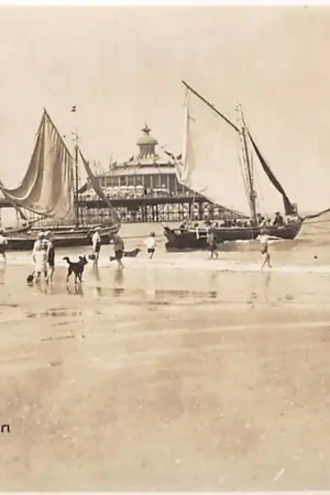 Scheveningen Strand Pier en schepen 's-Gravenhage Fotokaart HC54598 Wyprzedaż