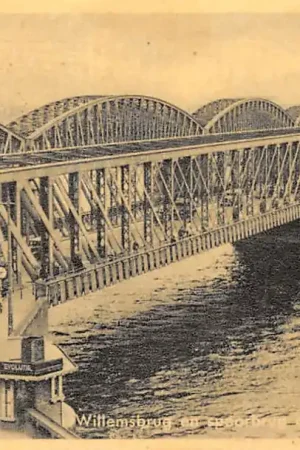 Oryginalny Rotterdam Wilemsbrug en spoorbrug over de Nieuwe Maas 1940 Bus HC54578