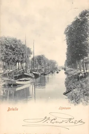 Ekspresowa dostawa Brielle Lijnbaan met binnenvaart en vissers schepen 1900 HC54532
