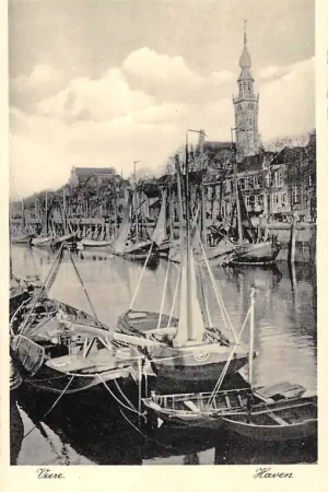 Veere Haven met vissers schepen Scheepvaart Noord-Beveland Zeeland HC54404 Zwrot pieniędzy