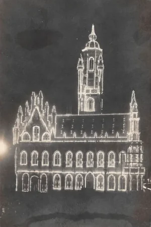 Middelburg Fotokaart Verlicht Stadhuis in 1921 HC54380 Wyprzedaż